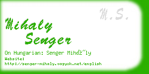 mihaly senger business card